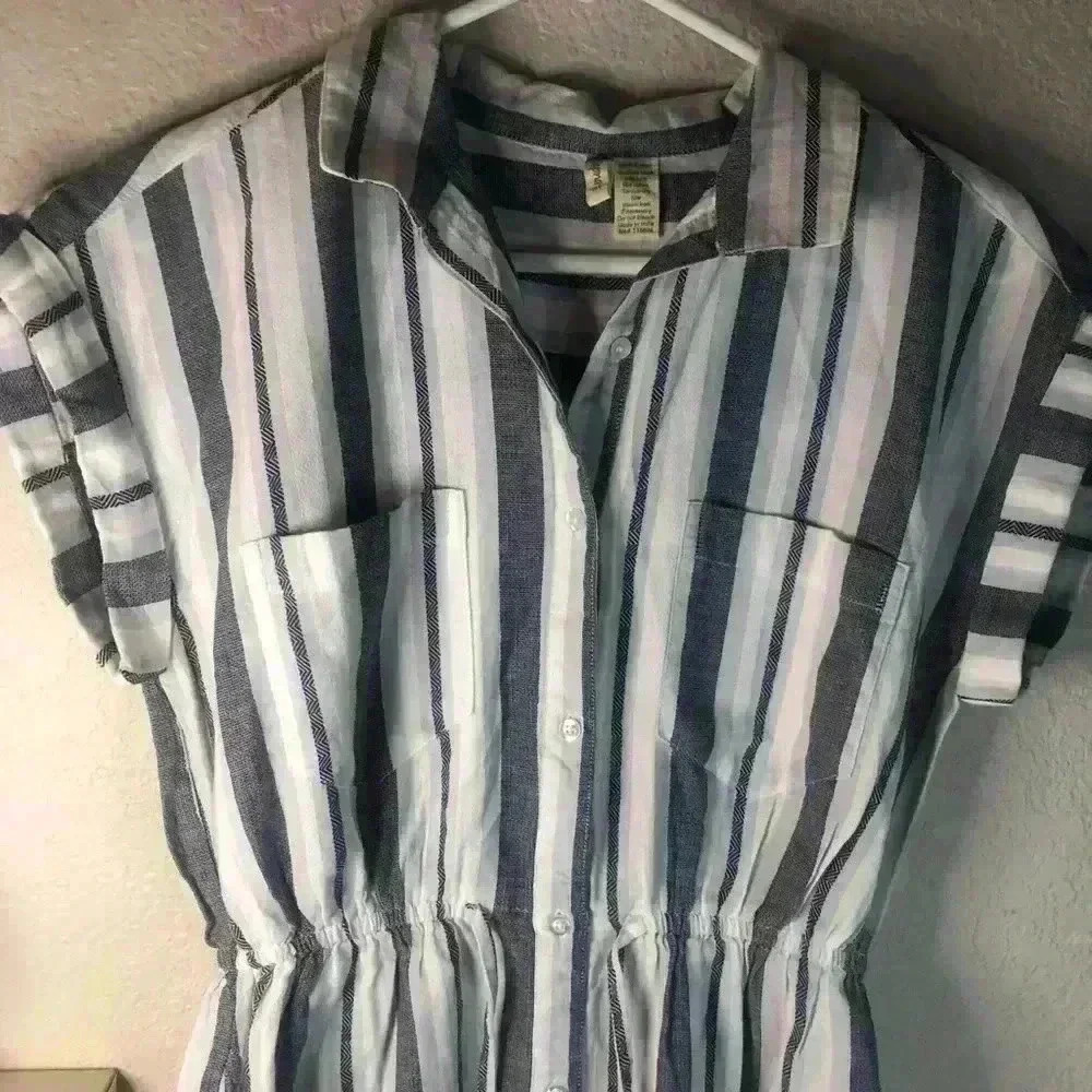 Japna blue and white cotton dress Sz M NWT - Picture 7 of 7
